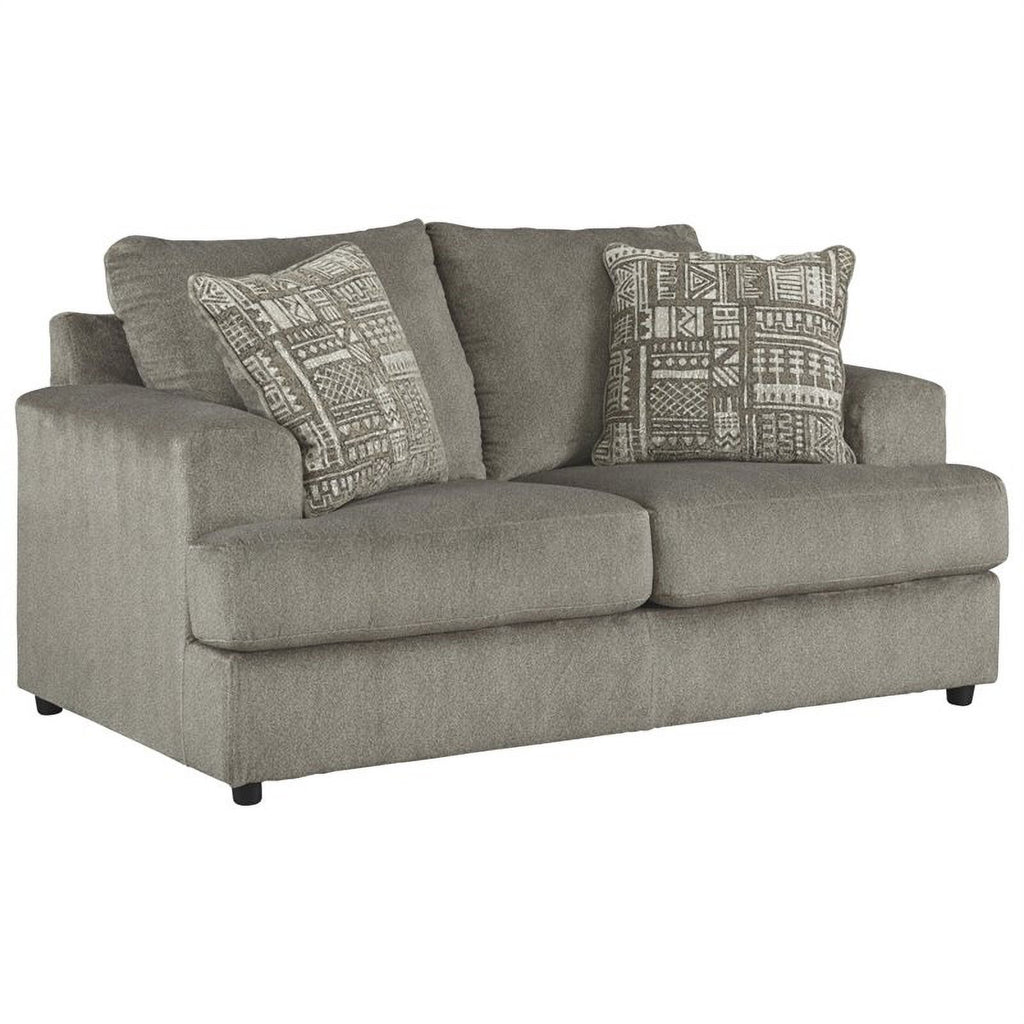 Ash Gray Microfiber Fabric Loveseat W485565
