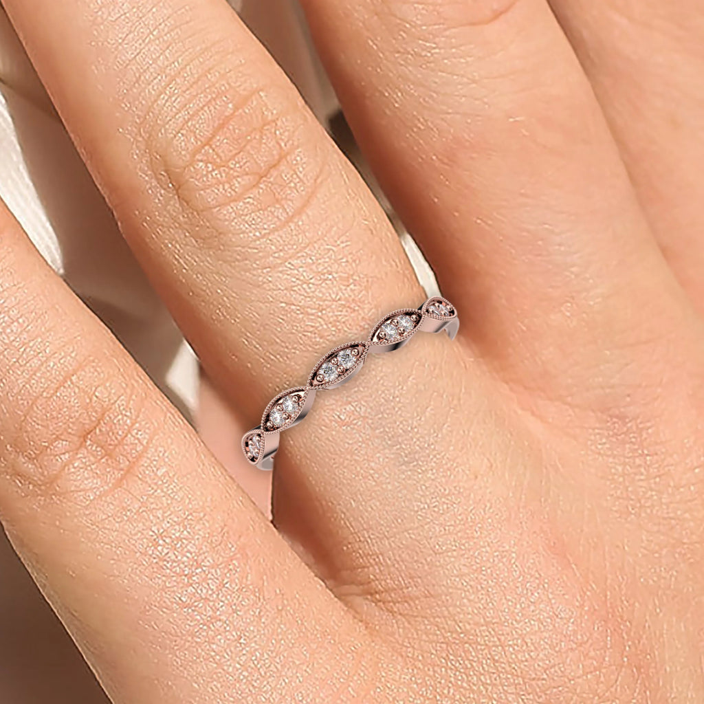 18K Rose Gold Over Silver Diamond Ring P98823