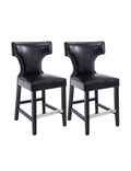 Black Metal Studs Counter Height Barstool (Set of 2) R8413
