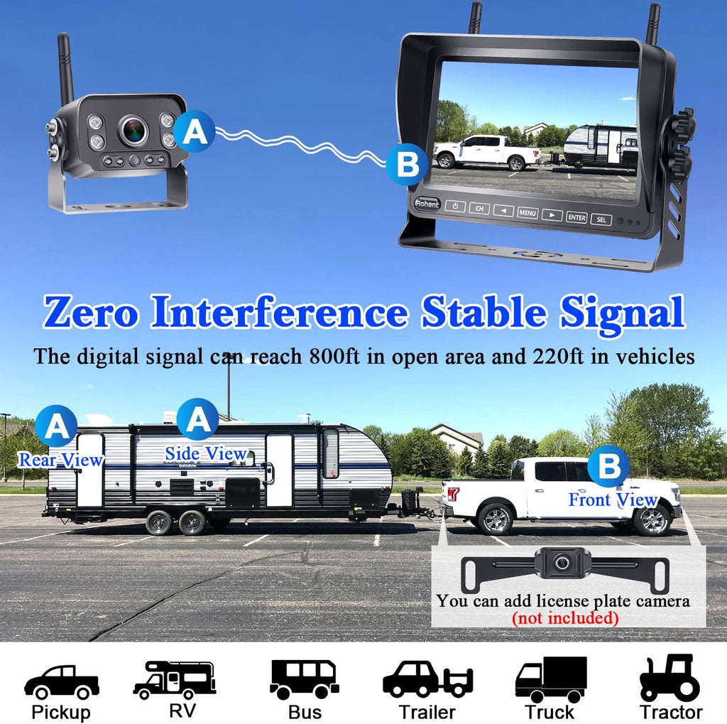 Wireless Backup Camera System with 7 Inch Touch Monitor M47733