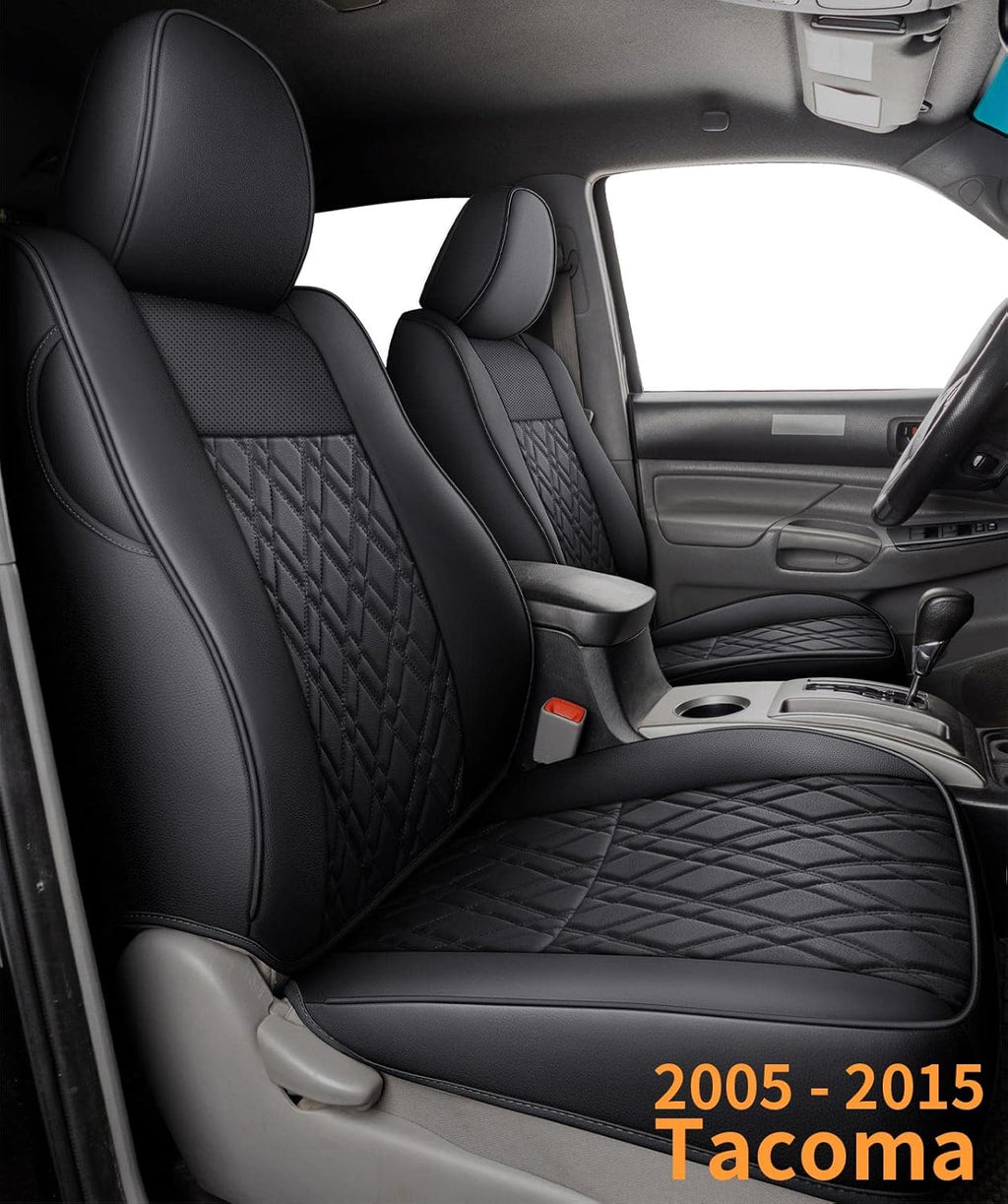 Black Waterproof Faux Leather Tacoma Seat Covers X684