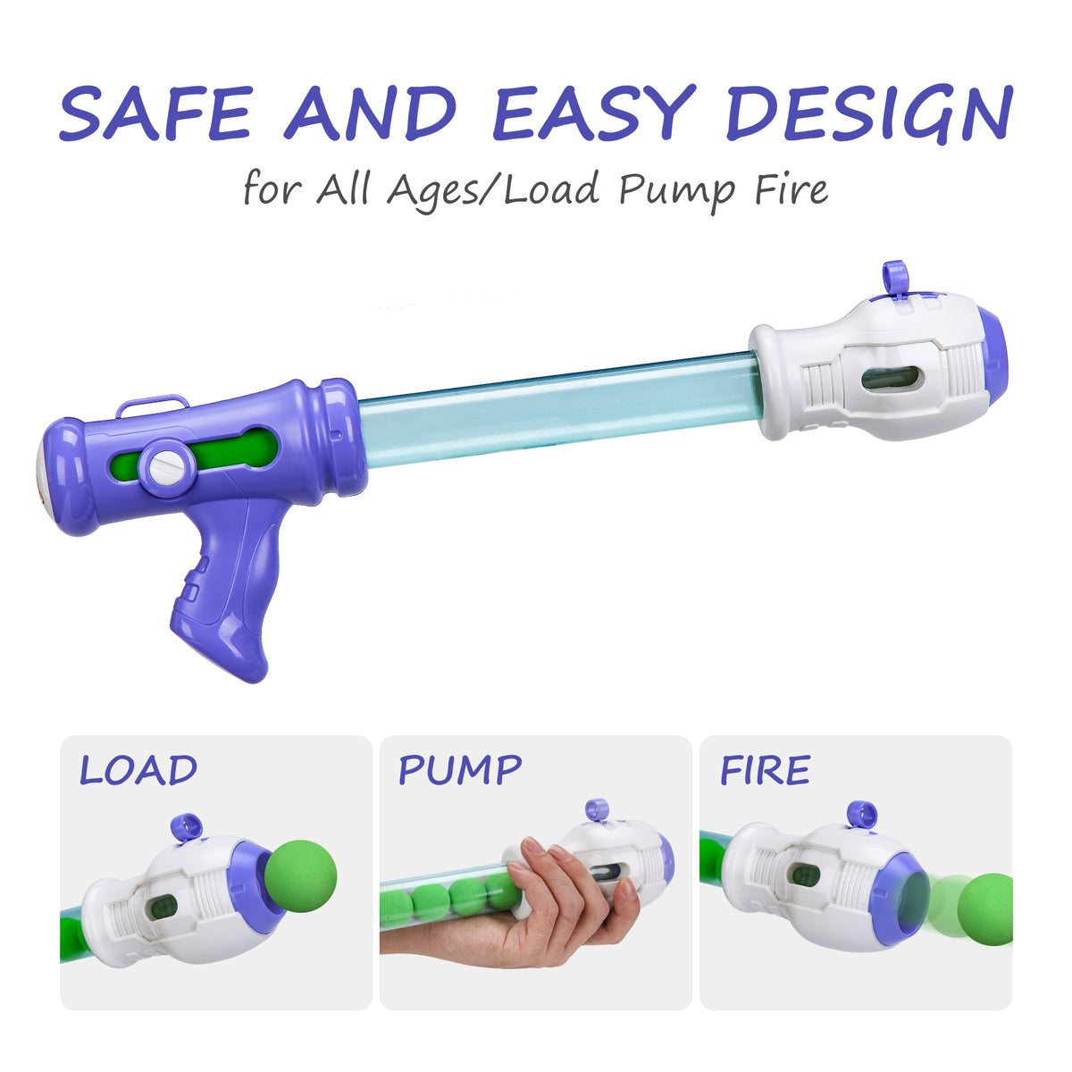 4pk Foam Ball Popper Air Guns with 52 Foam Balls J45178