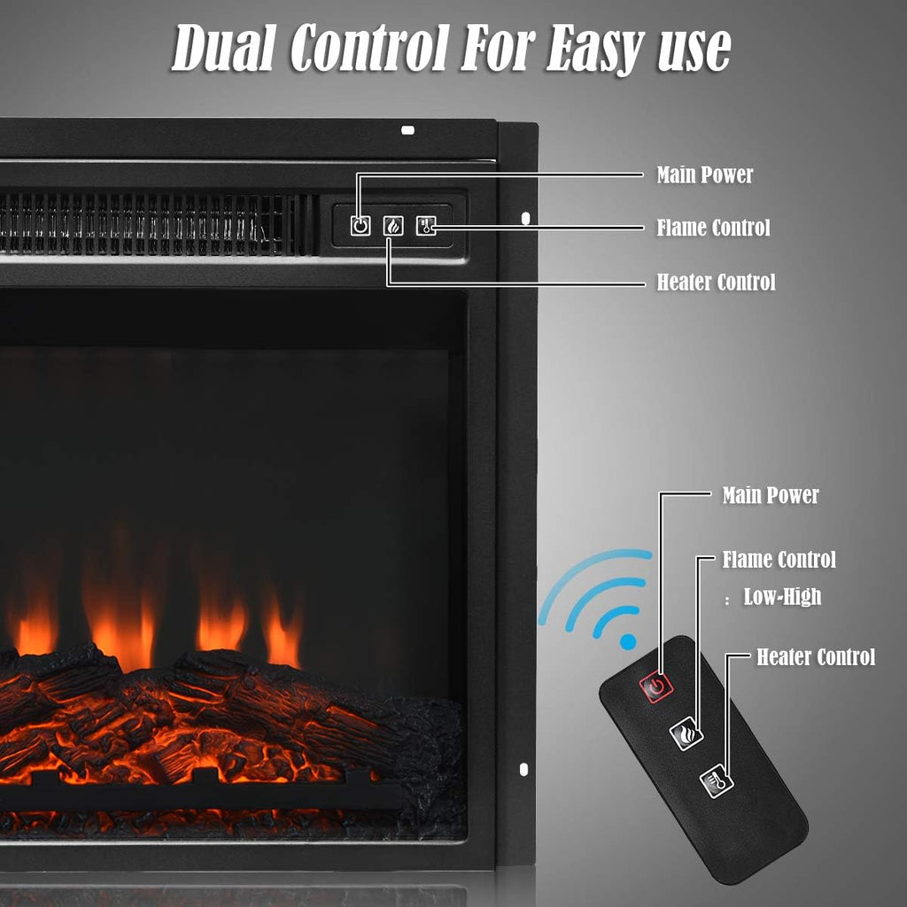 Fireplace Stand Media Storage Cabinet Console with Electric Fireplace with Remote Control N727769