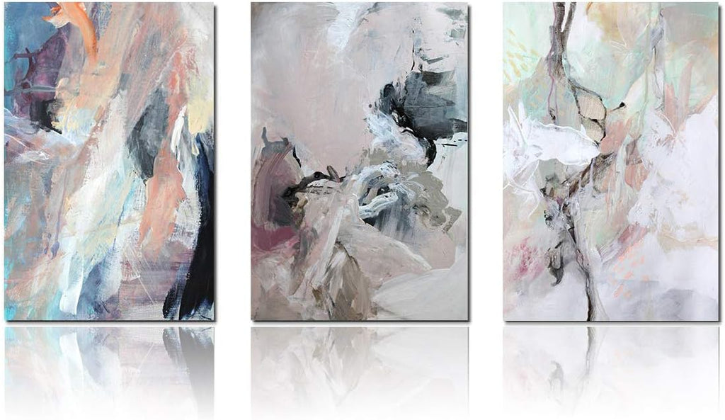 Framed Canvas Wall Art Abstract Painting Prints 12X16InchX3 U3940