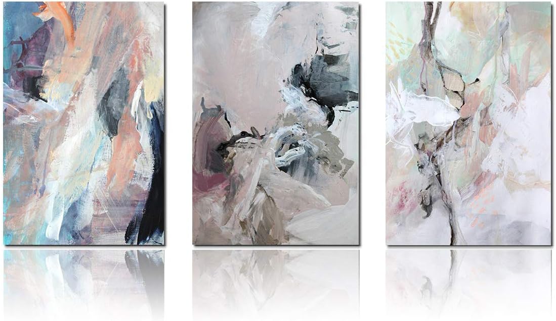 Framed Canvas Wall Art Abstract Painting Prints 12X16InchX3 U3940