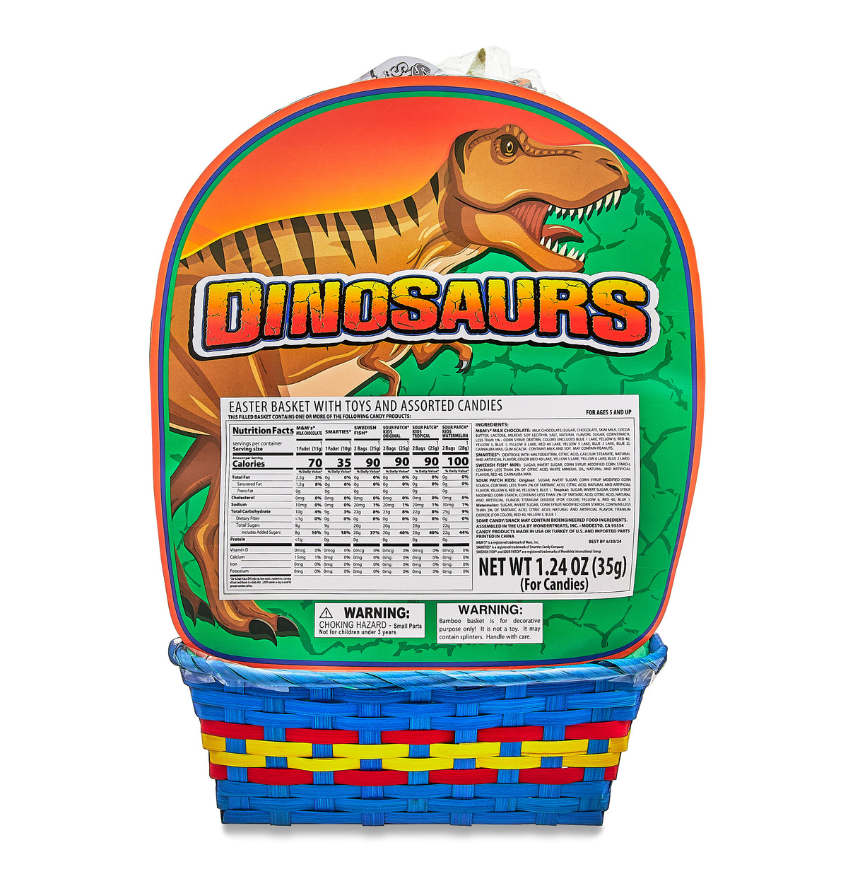Dinosaur Playset and Candies Easter Basket Gift Set Q828