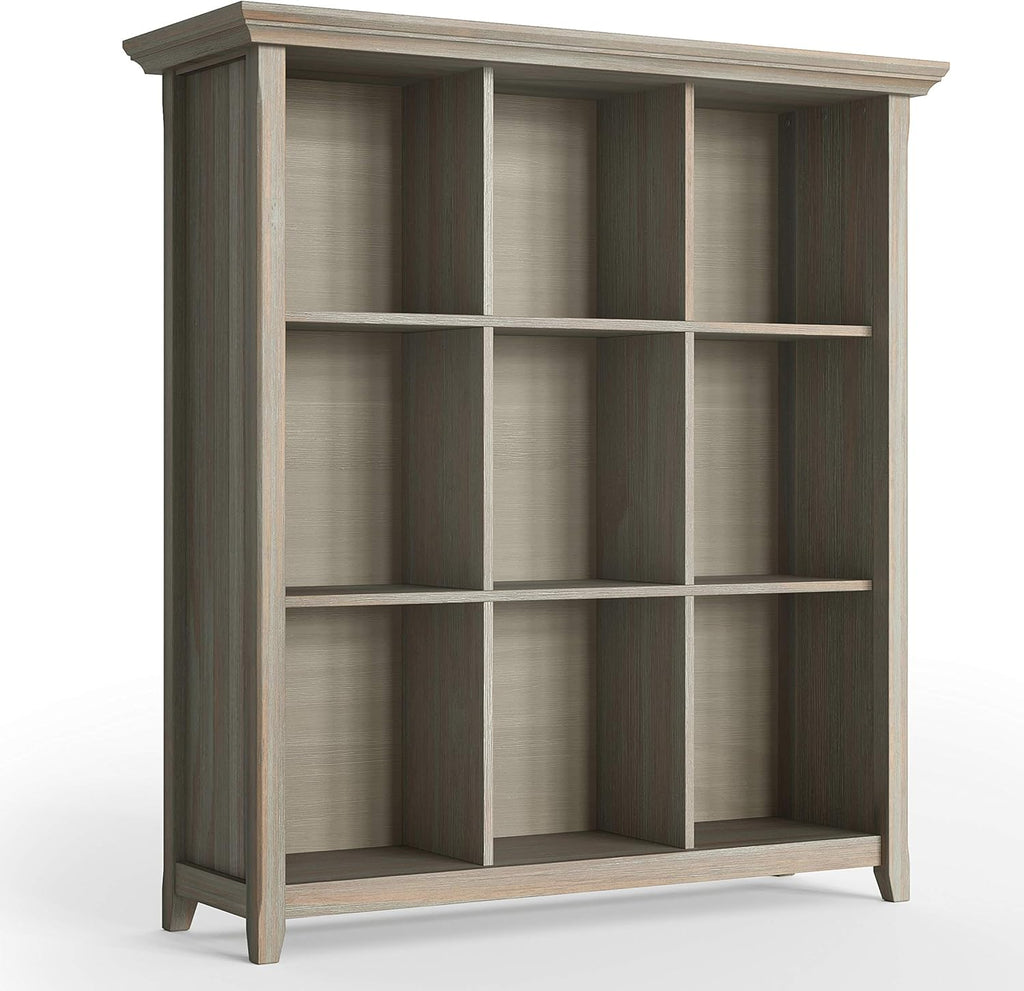 9 Cube Solid Wood Bookcase in Light Golden Brown Z244