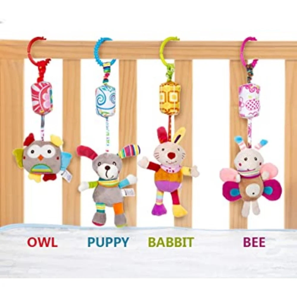 4 Packs Baby Pram Pushchair Toys with Ringing Bell C22387
