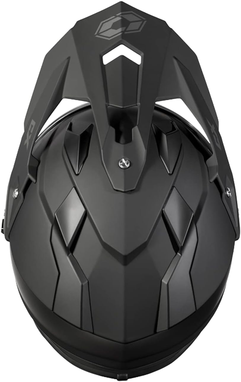 Matte Black Dual Sport Snowmobile Helmet, Size Medium U707
