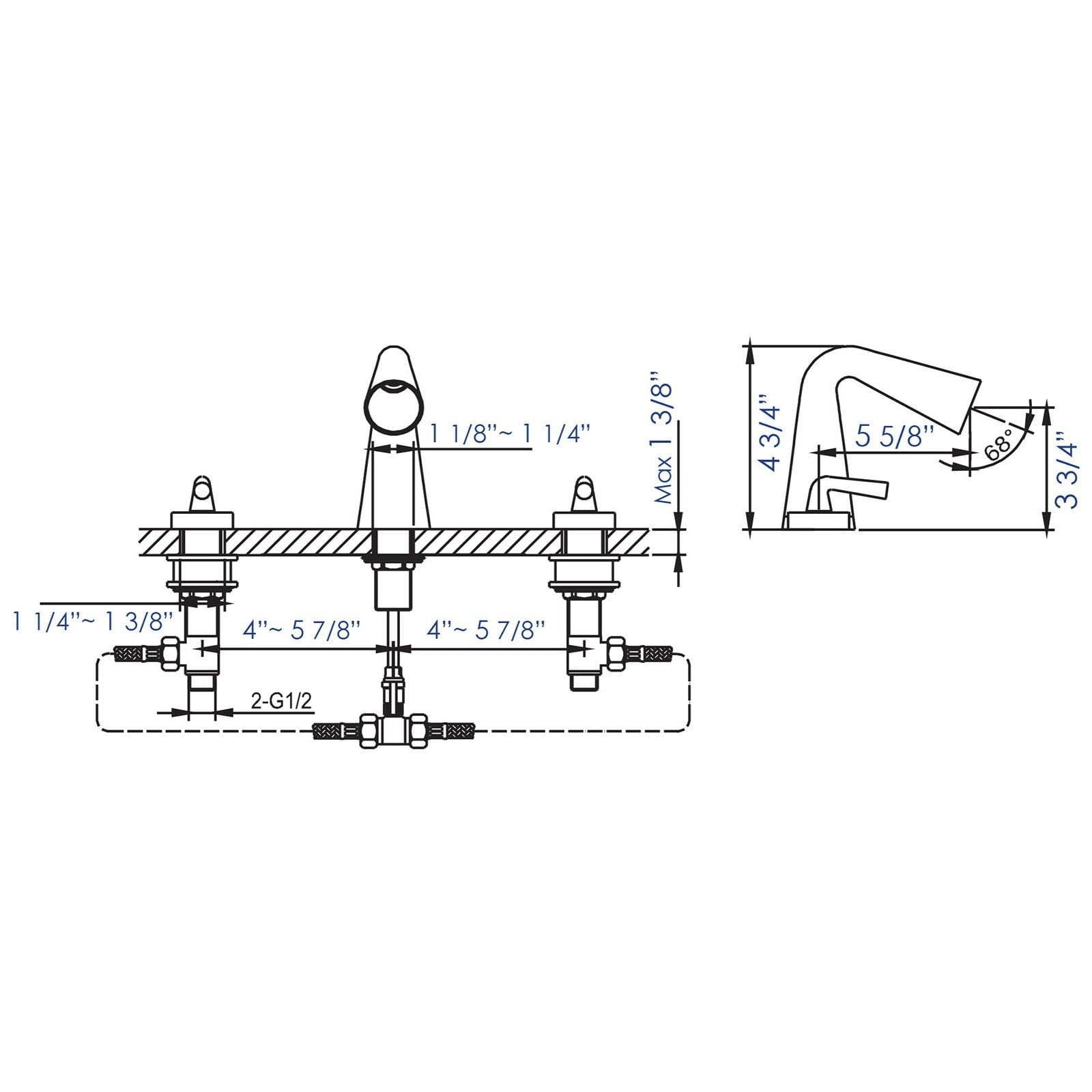 Polished Chrome Widespread Bathroom Faucet N803017