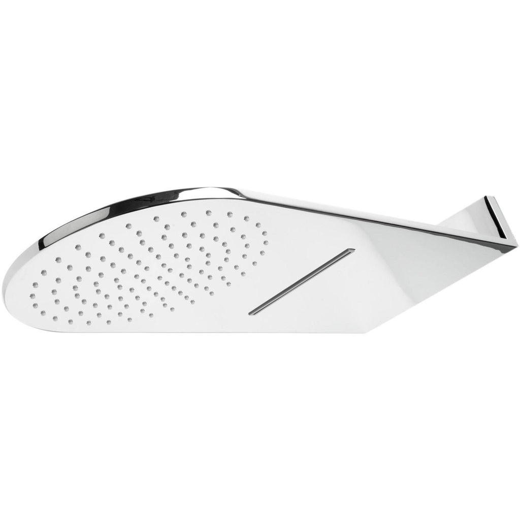 Polished Chrome 10x22 Wall-Mounted Square Waterfall Rain Shower Head T499590