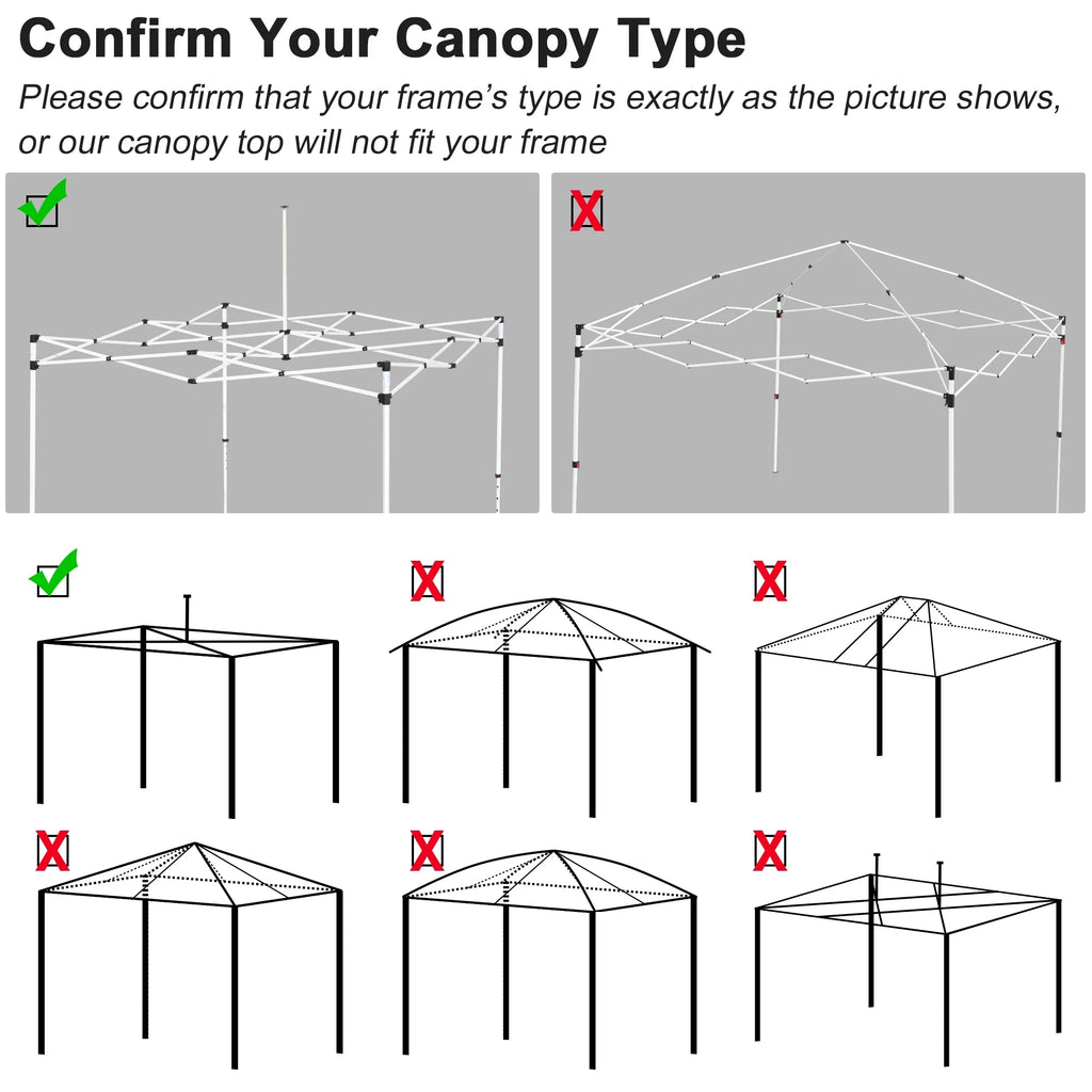 19x9.5 Ft Pop Up Canopy Top Replacement with 4 Set Sand Bags F425735