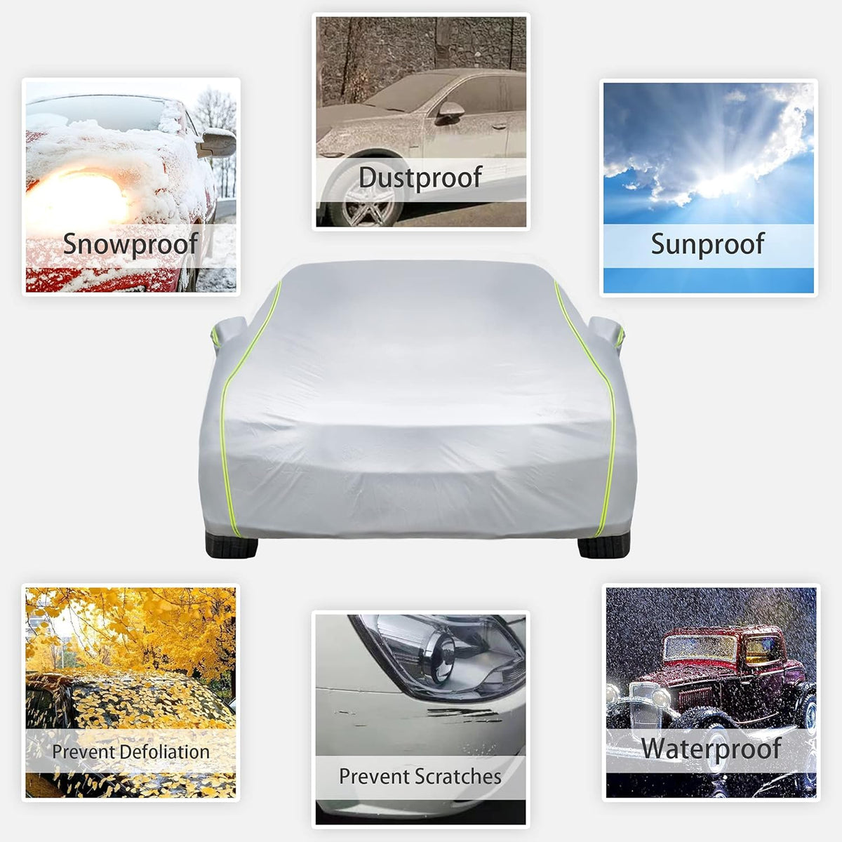 300D Oxford Waterproof Full Exterior SUV Car Cover with Zipper E185394