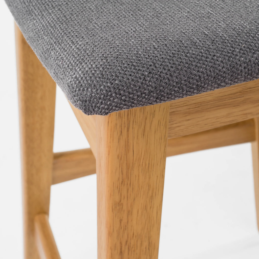 Dark Gray Fabric Backless Barstools, Set of 2 X561597