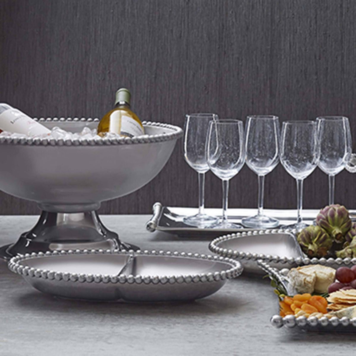 Oversized Pearled Compote A421858