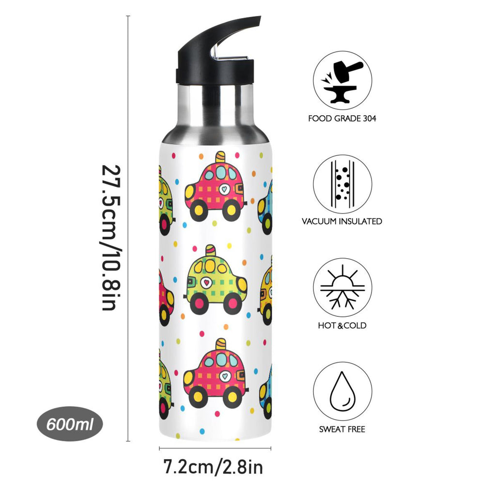 Stainless Steel Insulated Thermos Vacuum Flask Water Bottle with Straw Lid G30620
