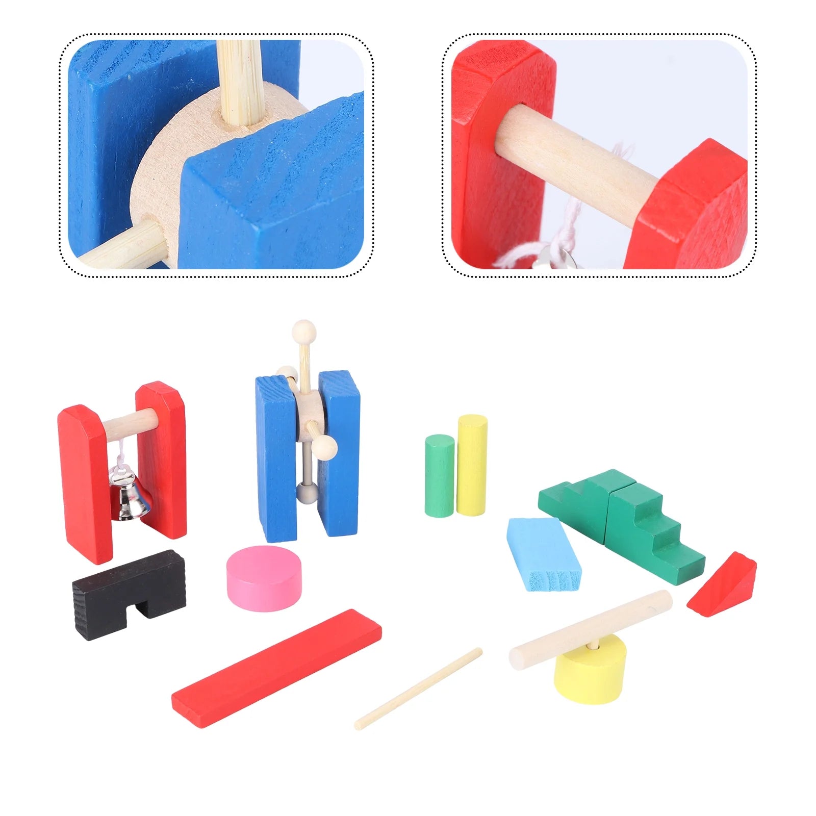 Wooden Domino Blocks Building Toy Educational Toys X645