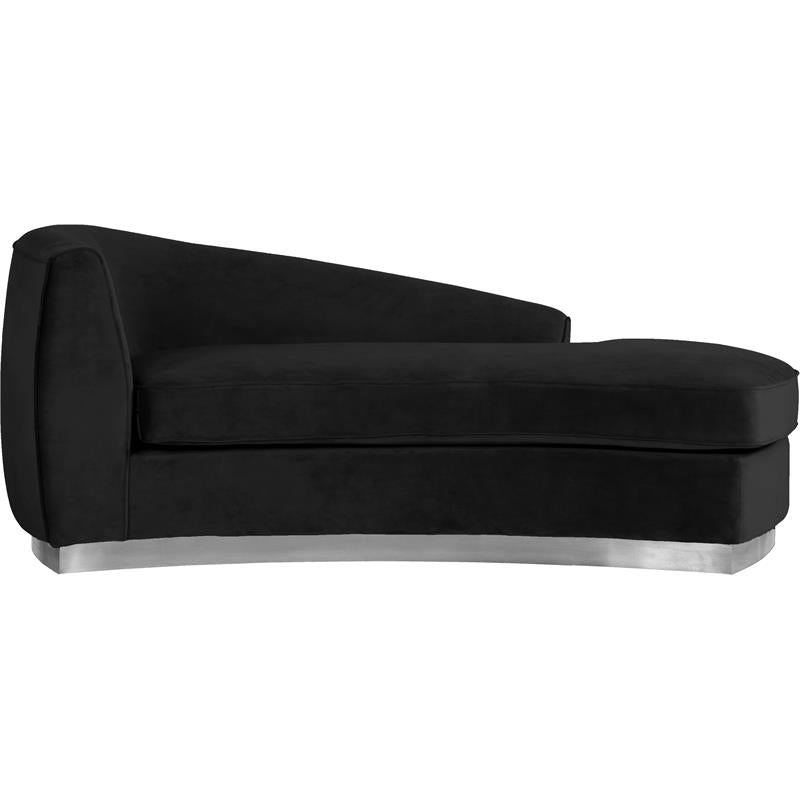 3-Piece Set with Accent Chair Chaise & Loveseat in Black and Chrome A82147