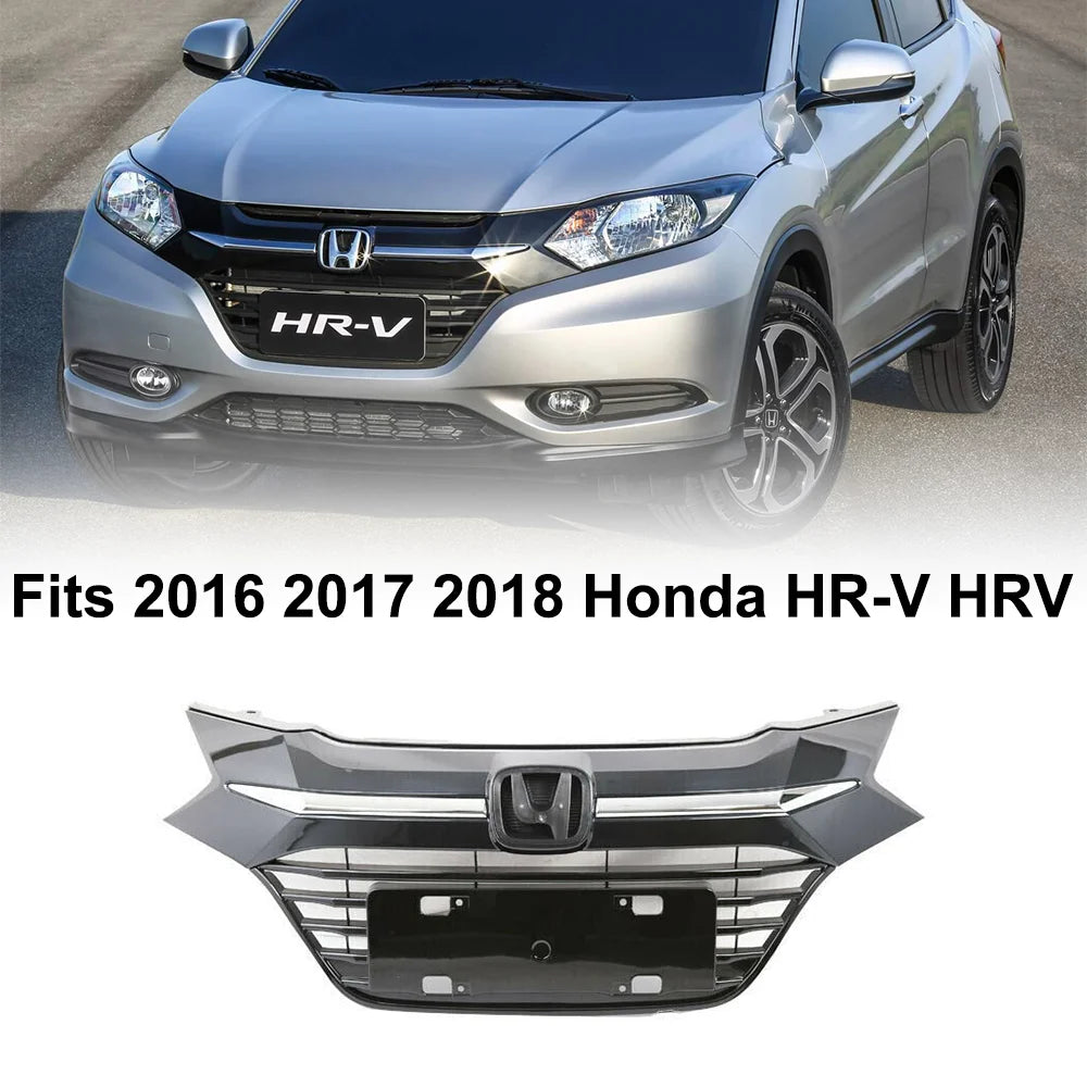 Chrome Front Upper Bumper Grill Grille for 2016 2017 2018 Honda HR-V D2734