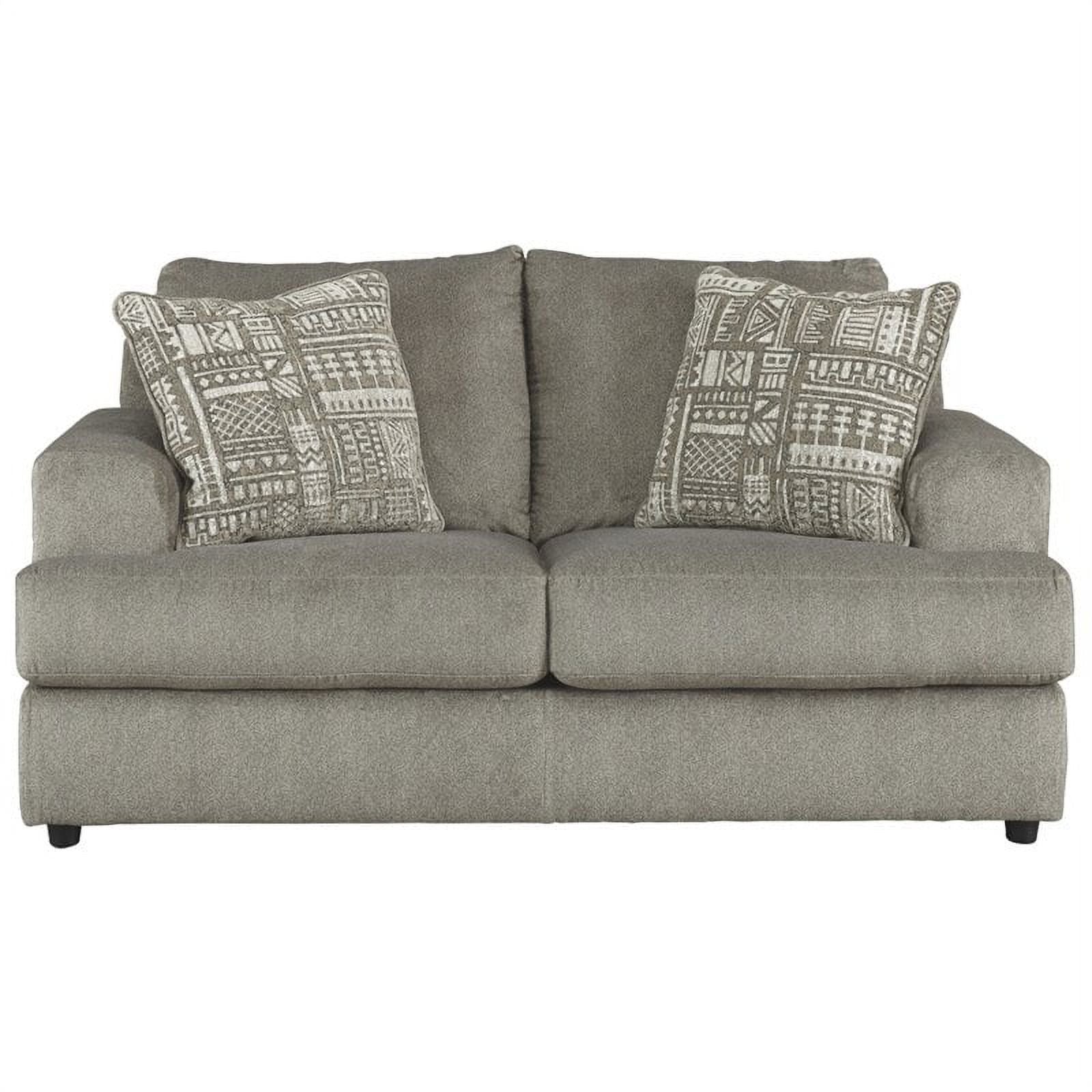 Ash Gray Microfiber Fabric Loveseat W485565