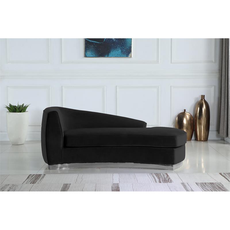 3-Piece Set with Accent Chair Chaise & Loveseat in Black and Chrome A82147