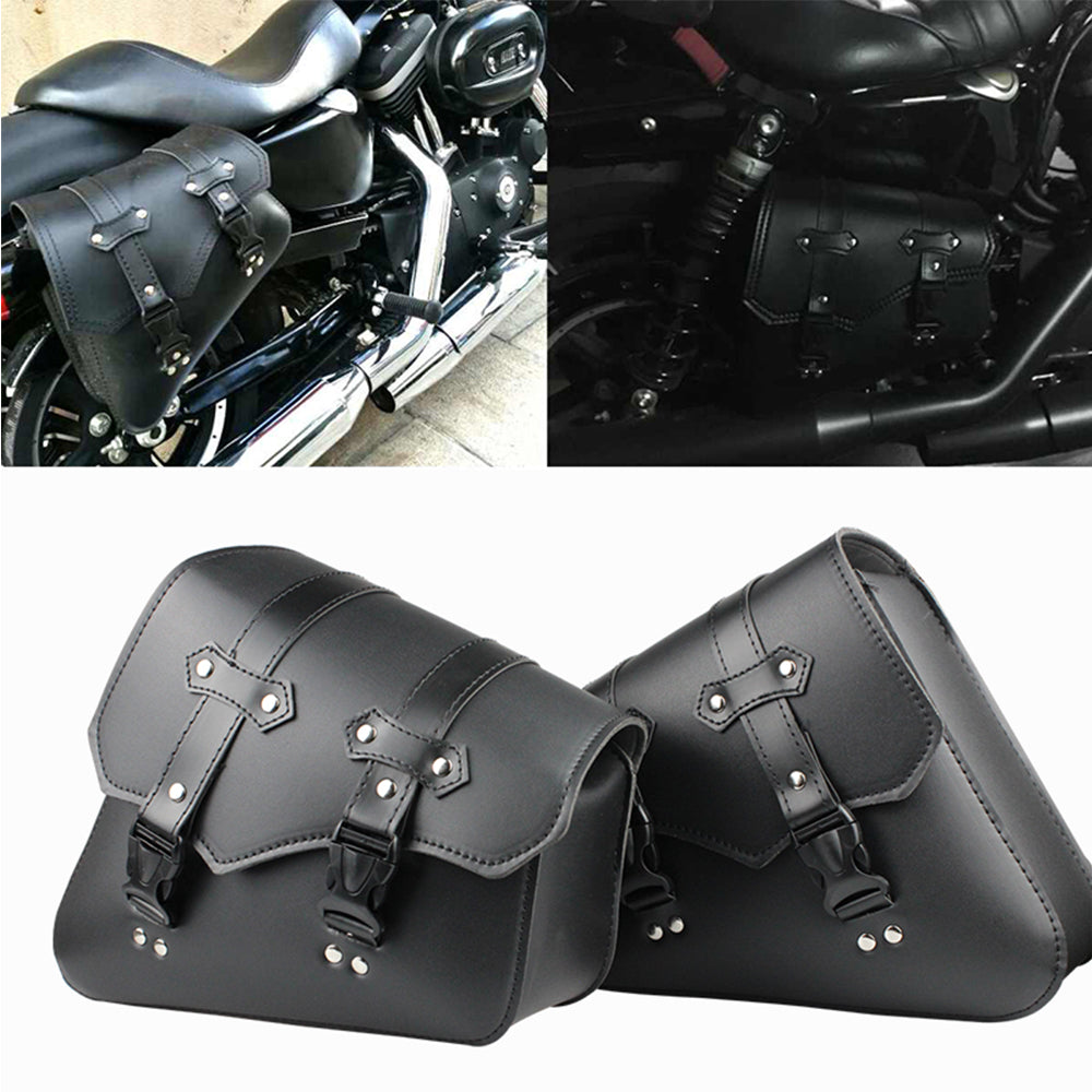 Motorcycle Side Saddle Bags PU Leather Luggage Storage Tool Pouch M313939