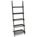 Black Wood Finish Ladder Bookshelf T274