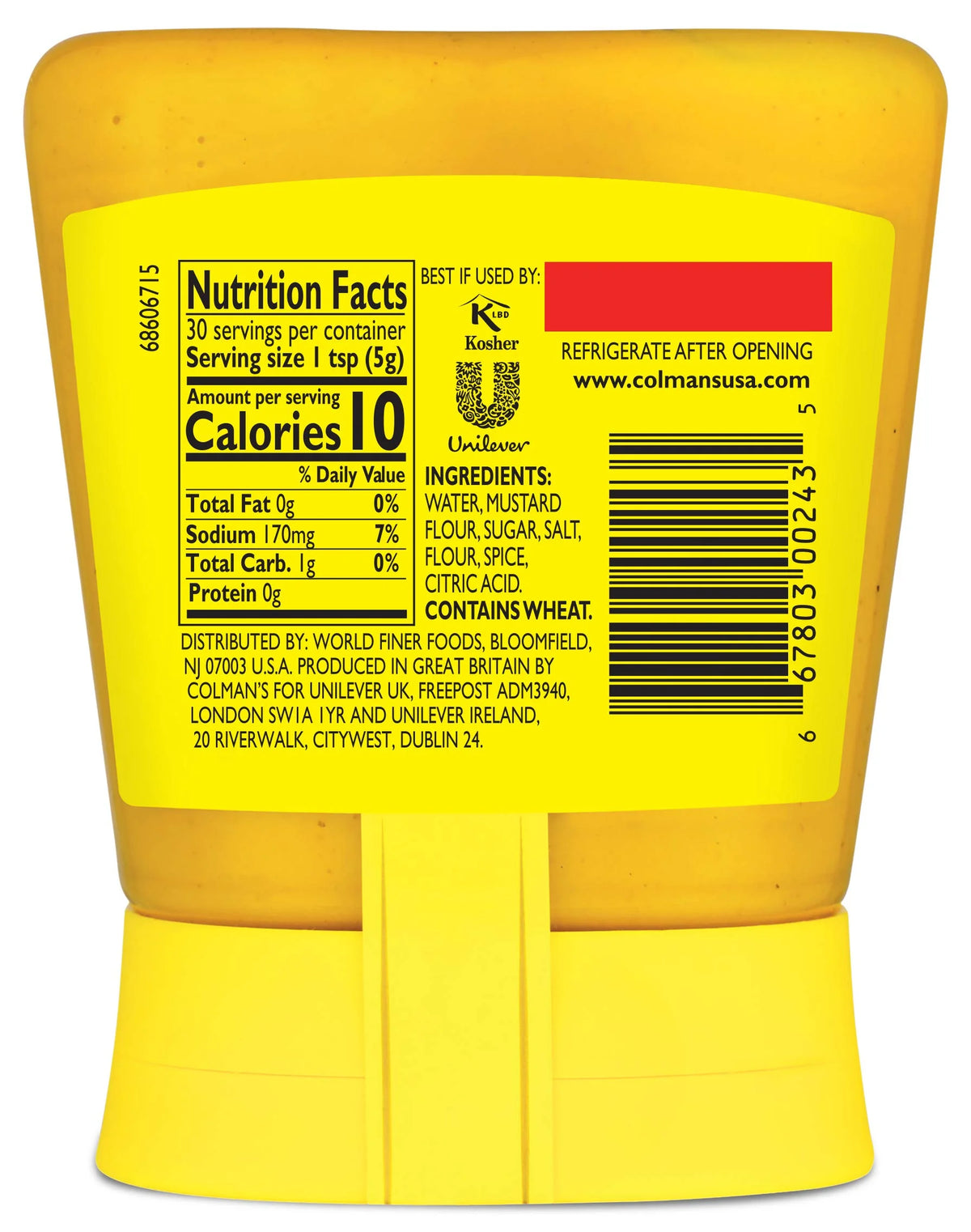 Squeezy Mustard, 5.3-Oz., Pack of 6 A664502