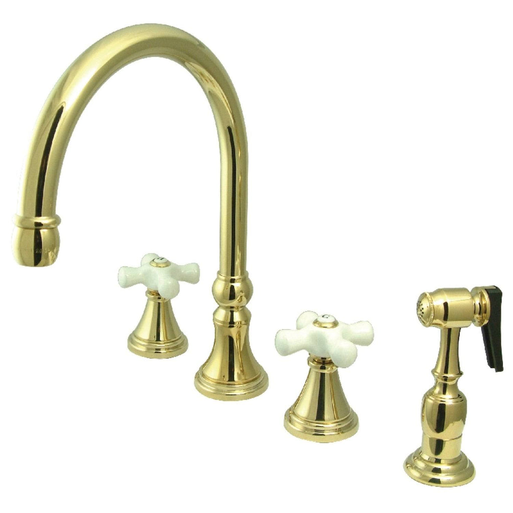 Widespread Kitchen Faucet with Brass Sprayer K2856