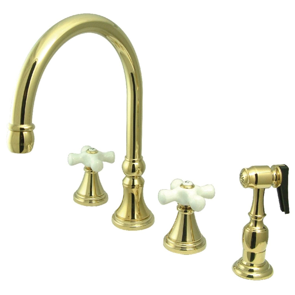 Widespread Kitchen Faucet with Brass Sprayer K2856