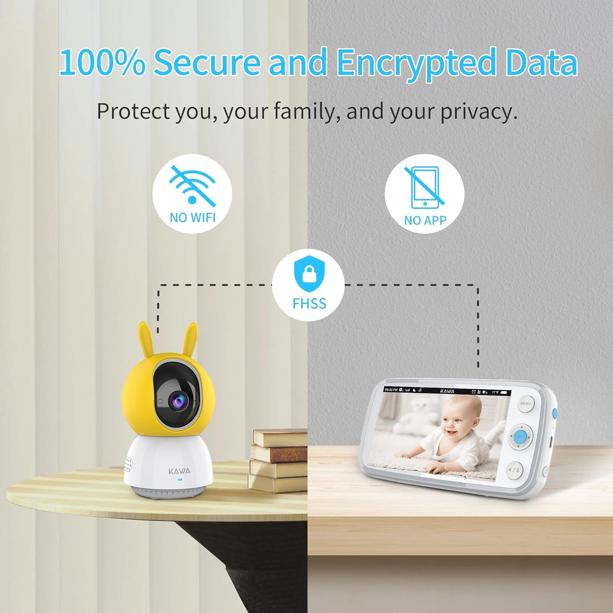 5 720P HD Video Baby Monitor with Night Vision and 2-Way Audio M6551