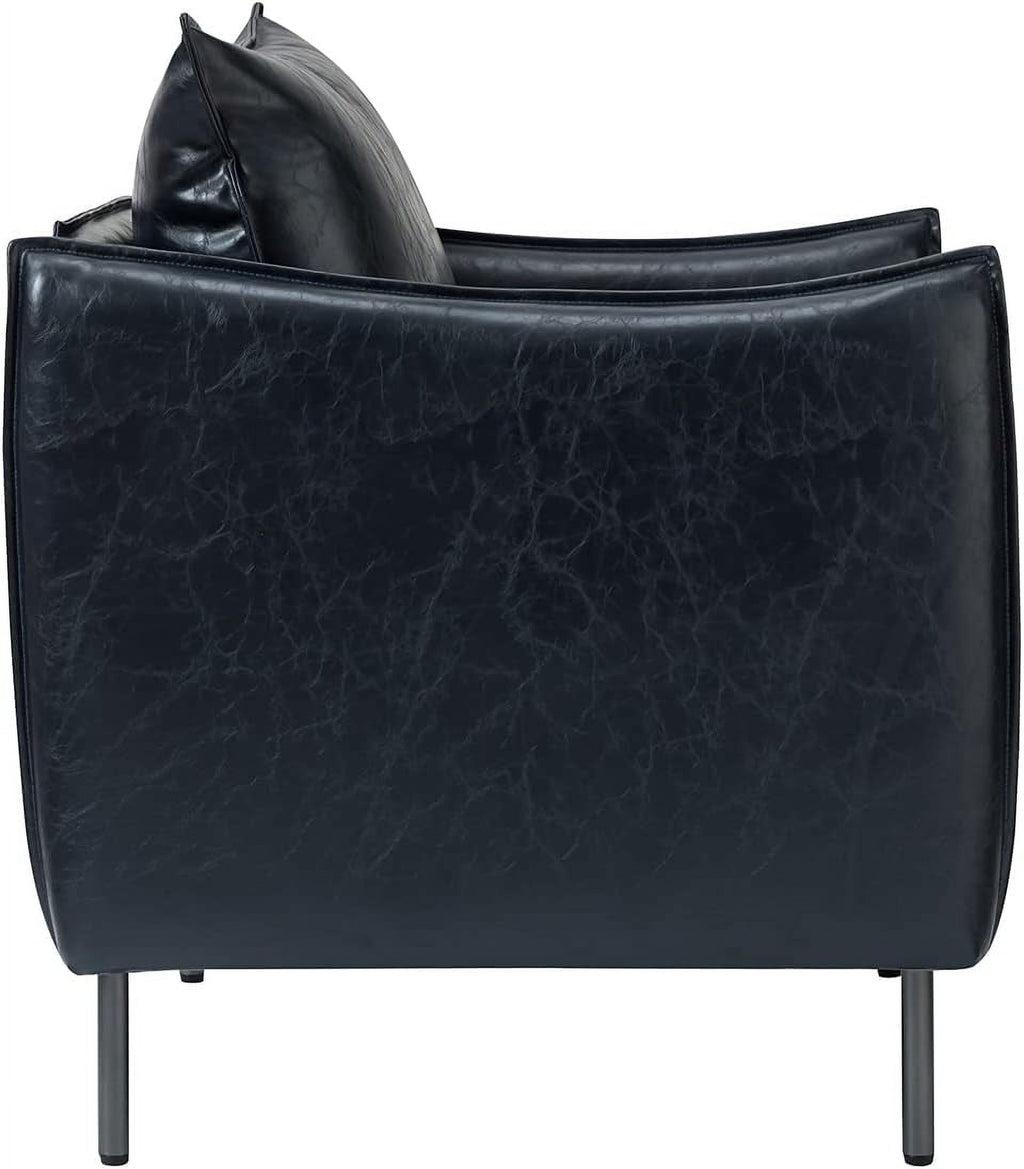 Navy Faux Leather Armchair Set Of 2 N159645
