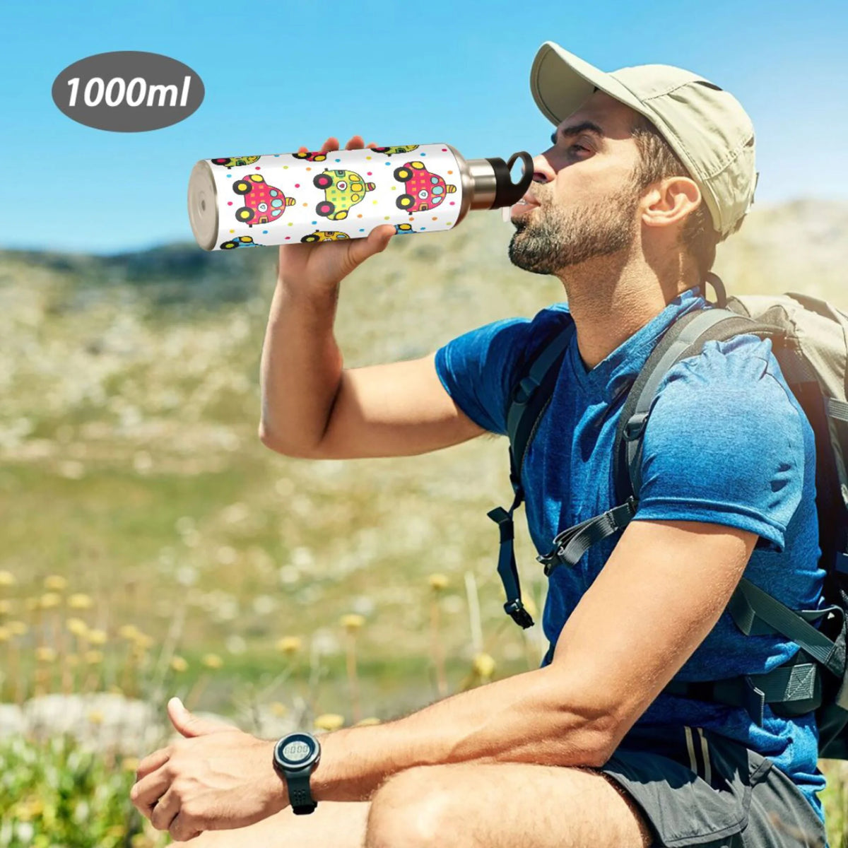 Stainless Steel Insulated Thermos Vacuum Flask Water Bottle with Straw Lid G30620
