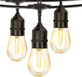 2 Pack 48FT LED Outdoor String Lights with 2W Dimmable Edison Shatterproof Plastic Bulbs Weatherproof Strand M6133