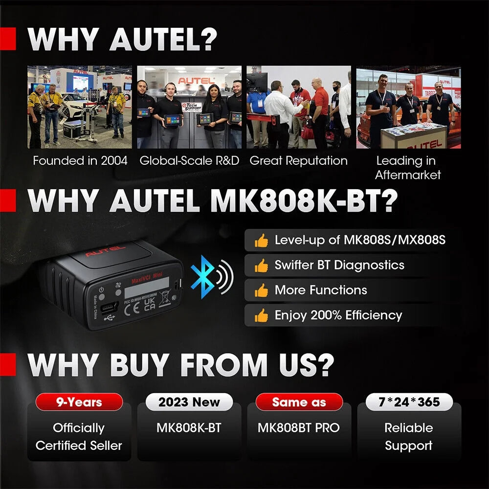 Autel Scanner MaxiCOM MK808K-BT Automotive Diagnostic Scan Tool Q862358