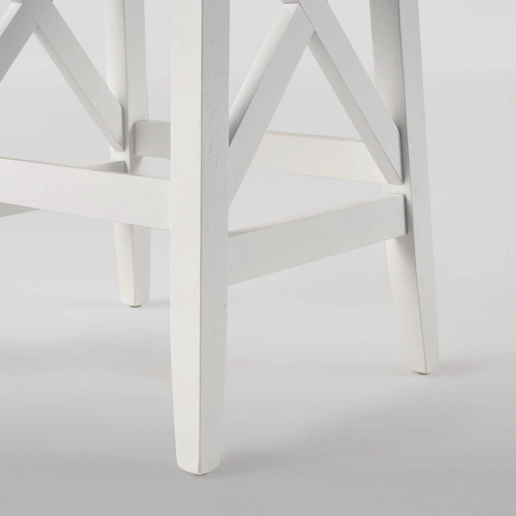 Set of 2 White Wooden Counter Height Barstools S797599