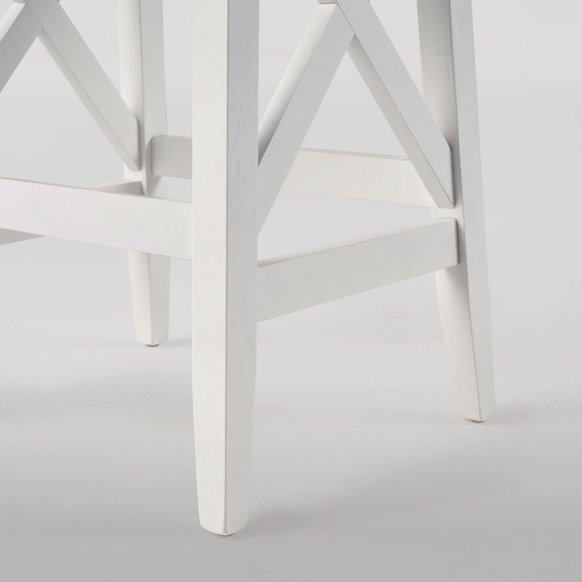Set of 2 White Wooden Counter Height Barstools S797599