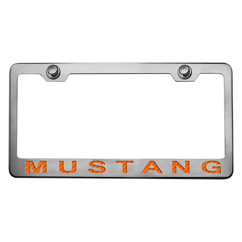 Black Orange Mustang License Plate Frame Y29916