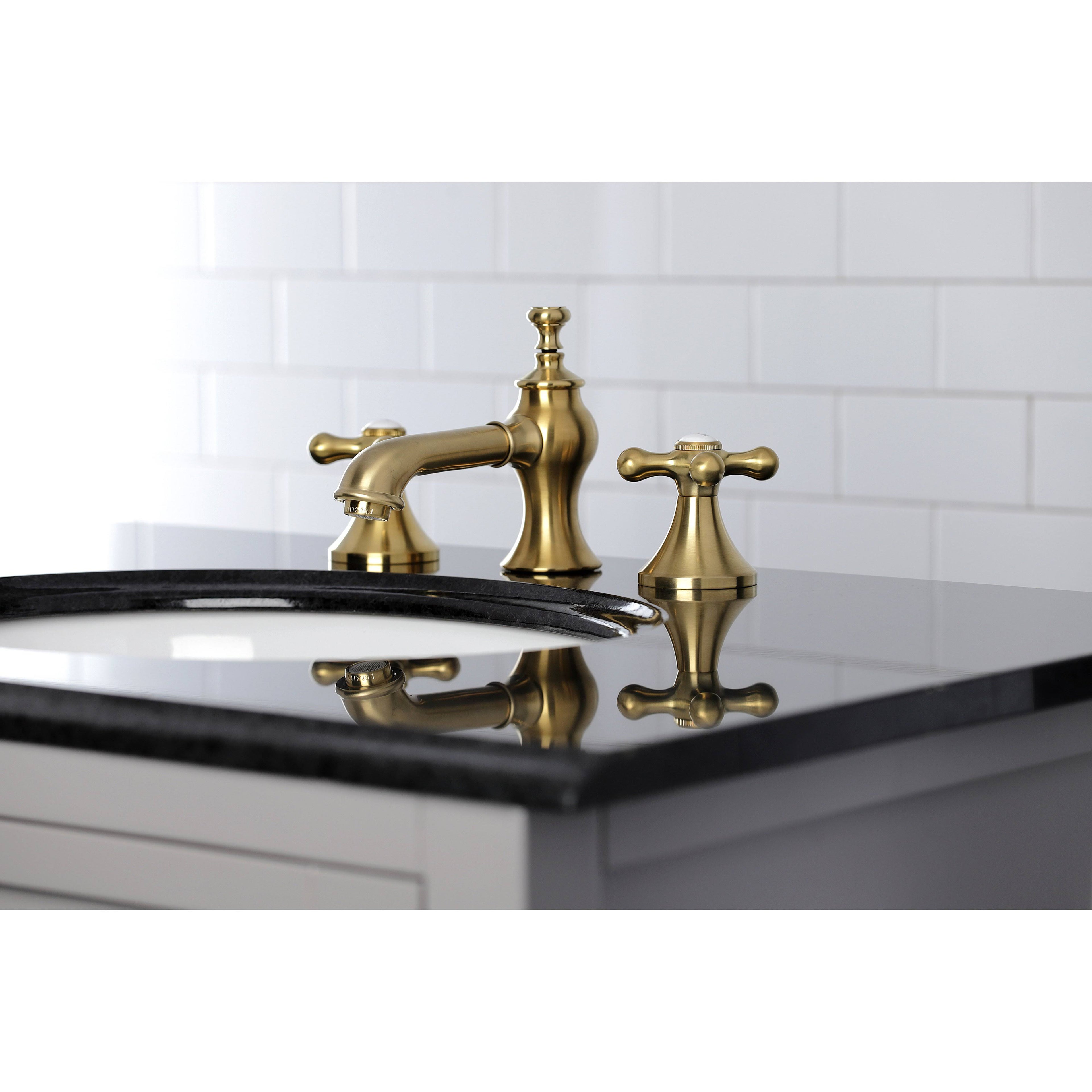 Matte Black Vintage Widespread Bathroom Faucet R266920