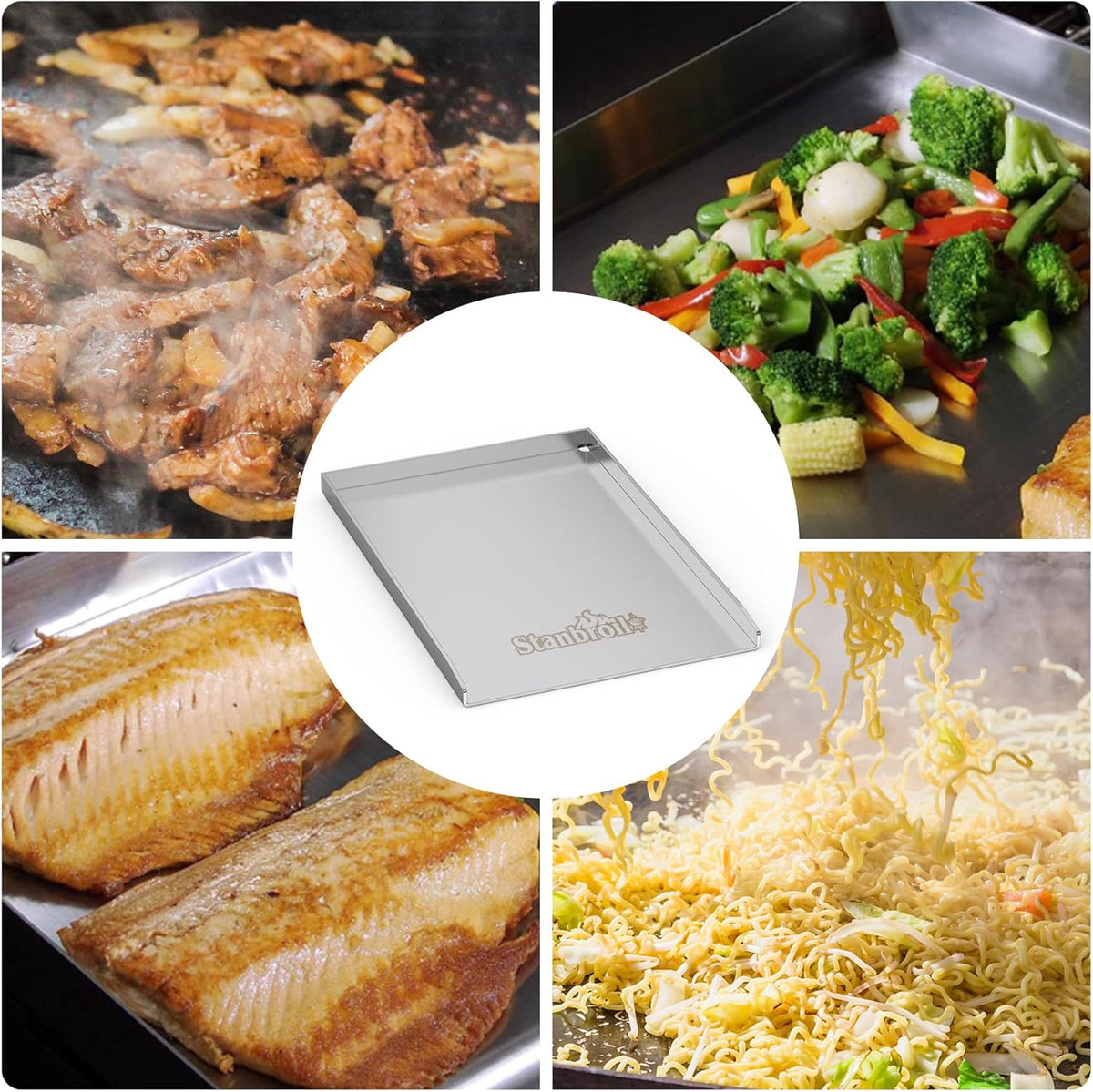 Stainless Steel Gas Grill Griddle Pan Pack of 2 U9039