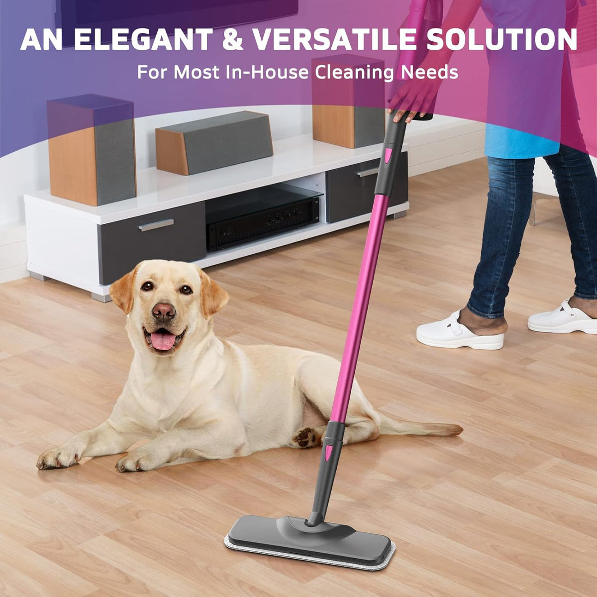 Steam Mop Cleaner with Detachable Handheld Steamer, 7-in-1 Accessories, Washable Microfiber Pads I53713
