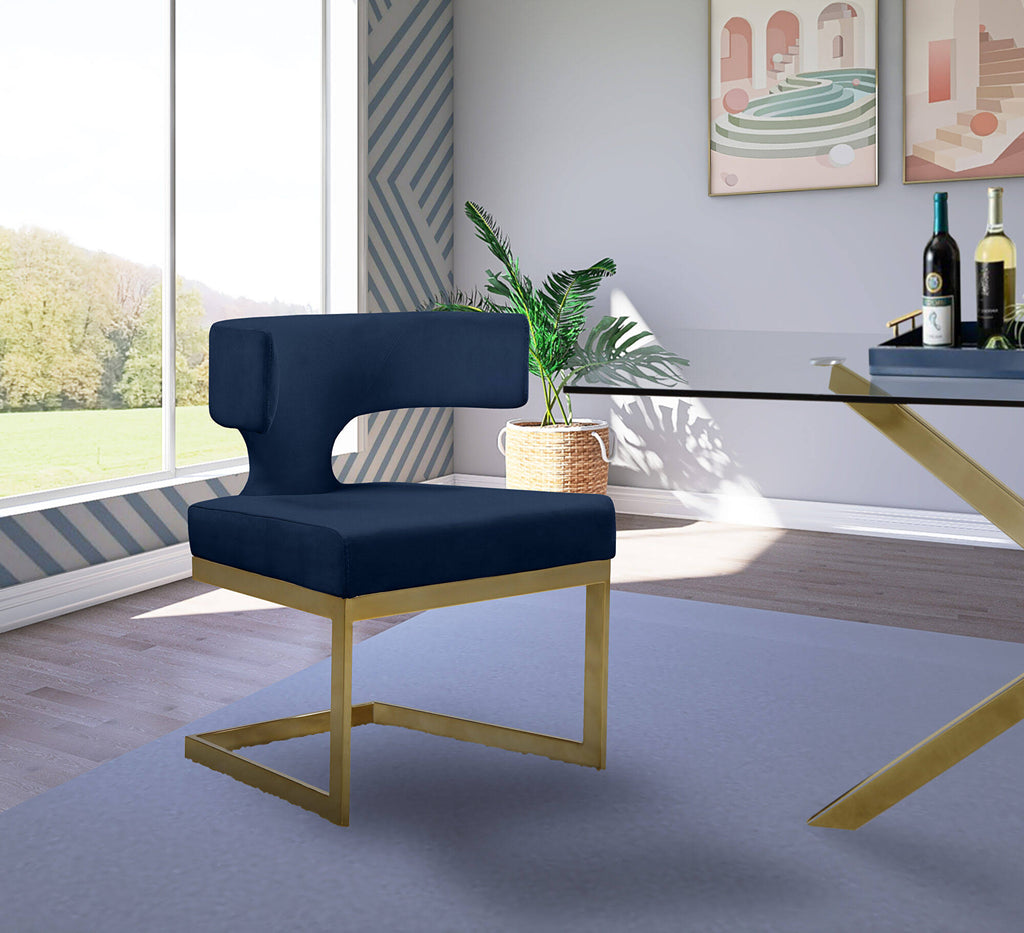 Navy Velvet Dining Chair V46346