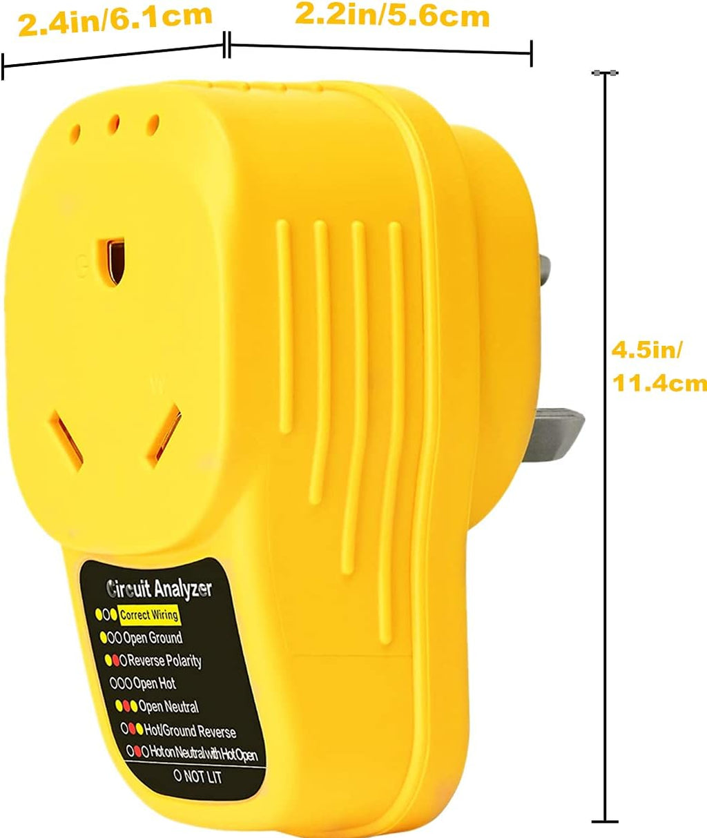30 Amp Surge Protector Adapter Circuit Analyzer with LED Indicator Light, Pack of 2 V5012