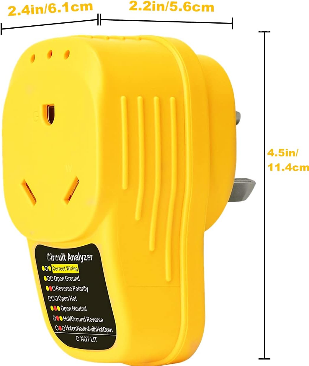 30 Amp Surge Protector Adapter Circuit Analyzer with LED Indicator Light, Pack of 2 V5012