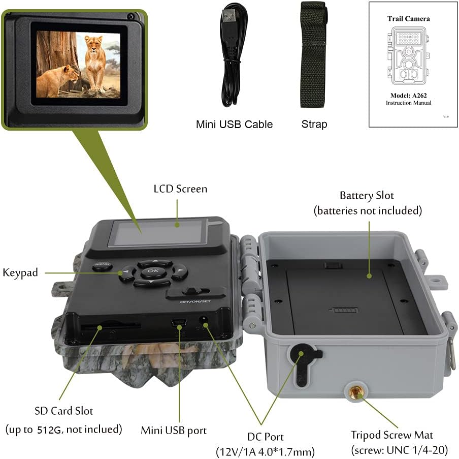 2-Pack 24MP 1296P Night Vision Motion Activated Waterproof Deer Cameras S46598