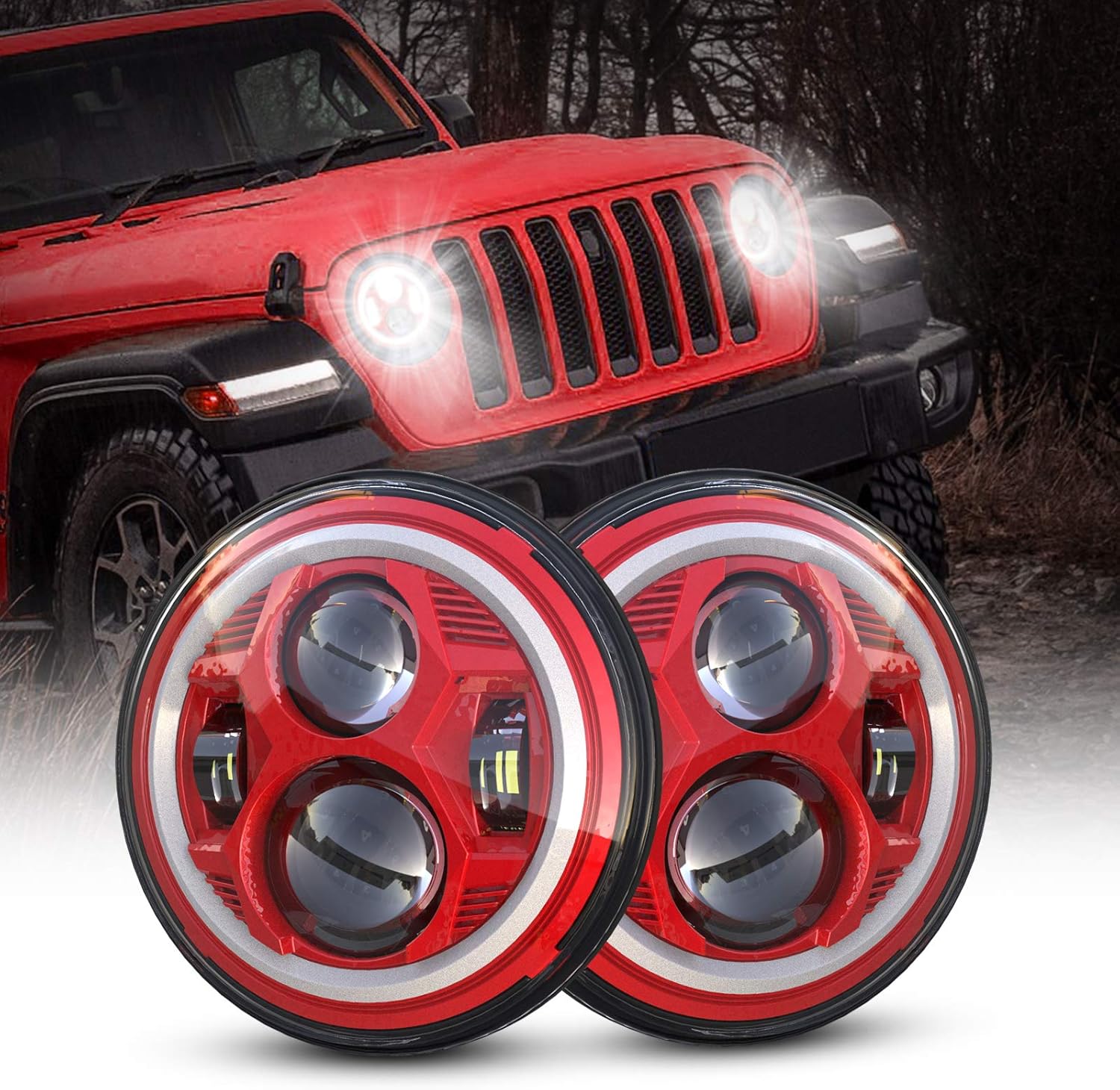 7 Inch Round LED Headlight with DRL, 1 Pair P723258