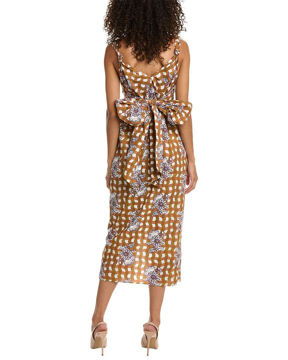 Gingham Whisper Midi Dress Y90264