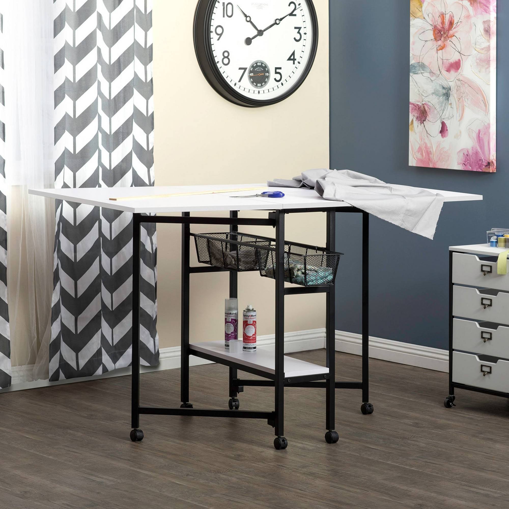 Standing Height Craft/Cutting Table with Baskets (36x22 H) F11616