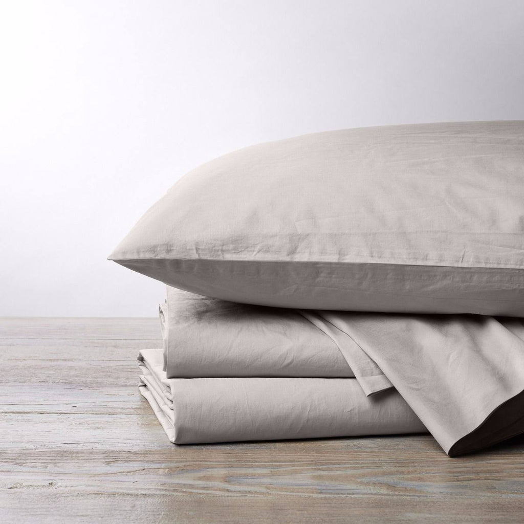 Organic 300 Percale Duvet Cover, Full/Queen - Pewter R621