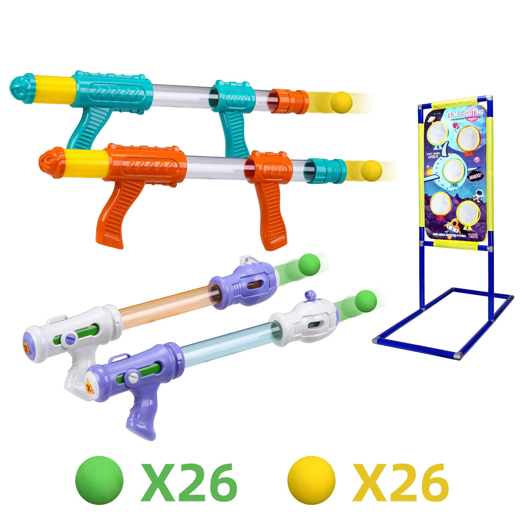 4pk Foam Ball Popper Air Guns with 52 Foam Balls J45178